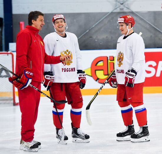 Russian national hockey team holds training session