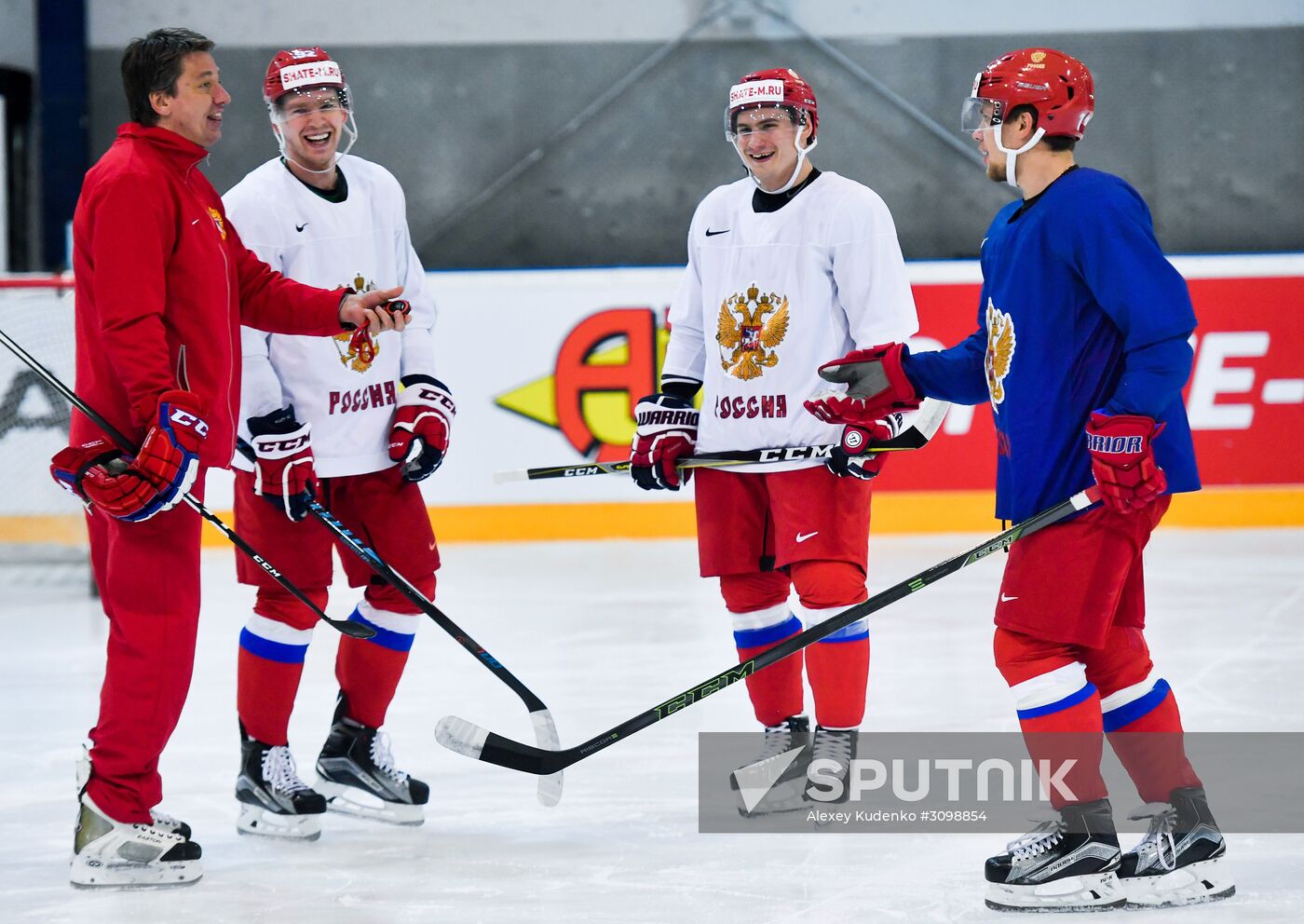 Russian national hockey team holds training session