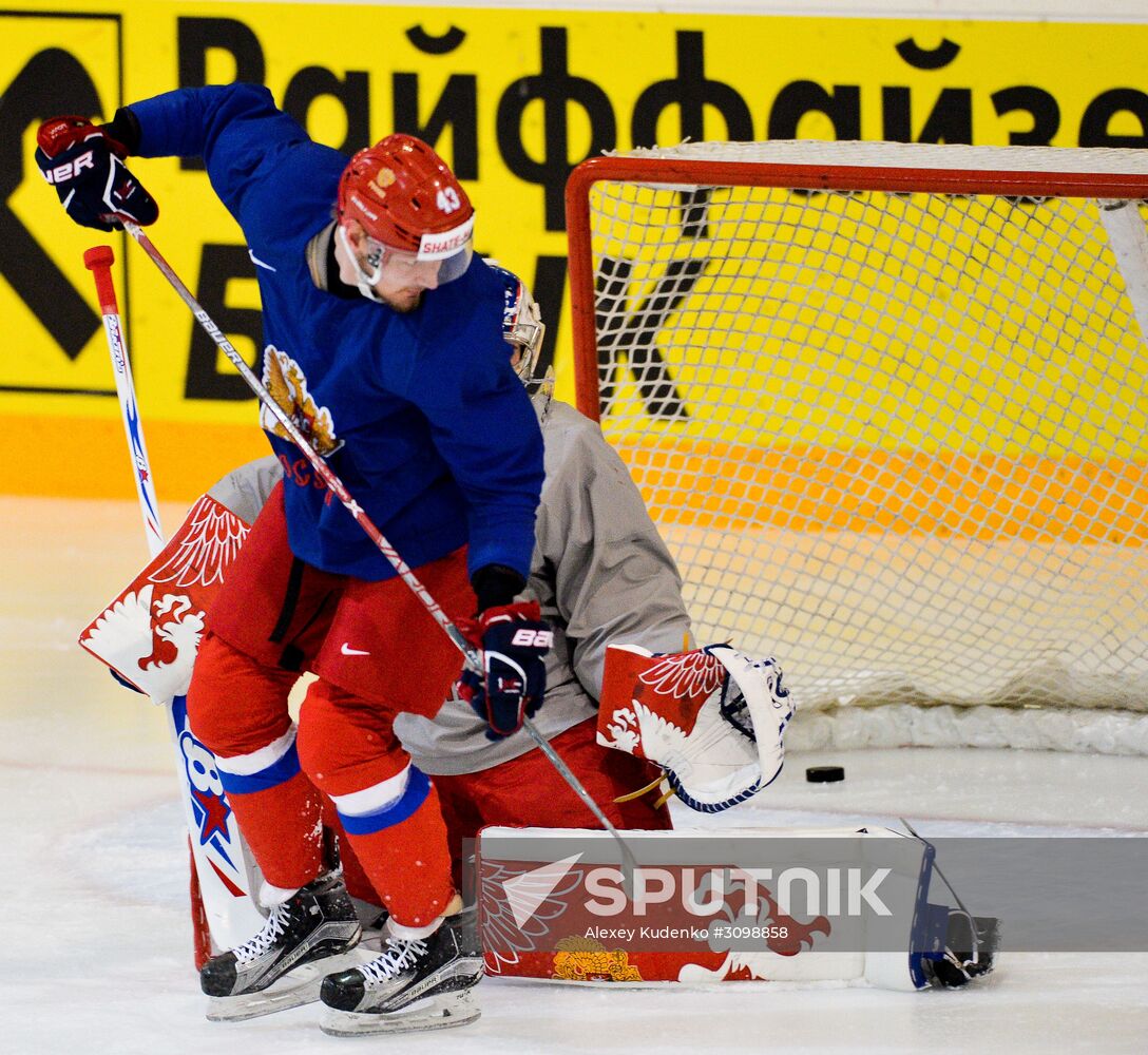 Russian national hockey team holds training session