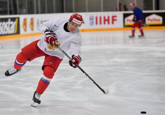 Russian national hockey team holds training session