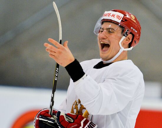 Russian national hockey team holds training session