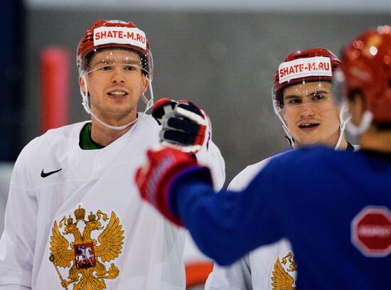 Russian national hockey team holds training session