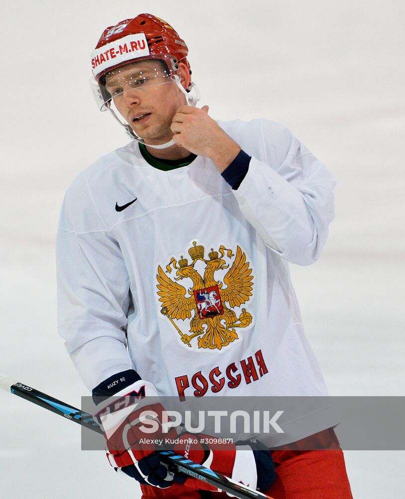 Russian national hockey team holds training session