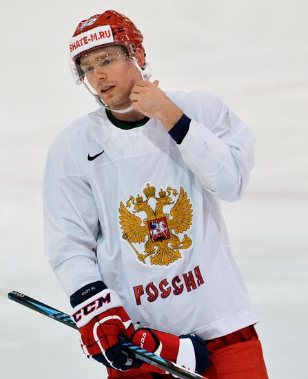 Russian national hockey team holds training session