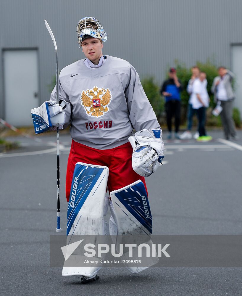 Russian national hockey team holds training session