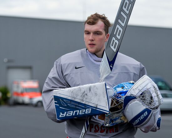 Russian national hockey team holds training session