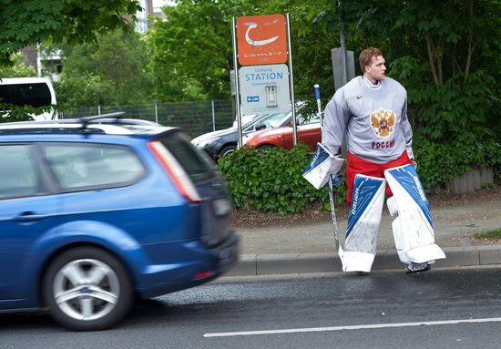 Russian national hockey team holds training session
