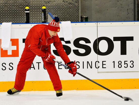 Russian national hockey team holds training session