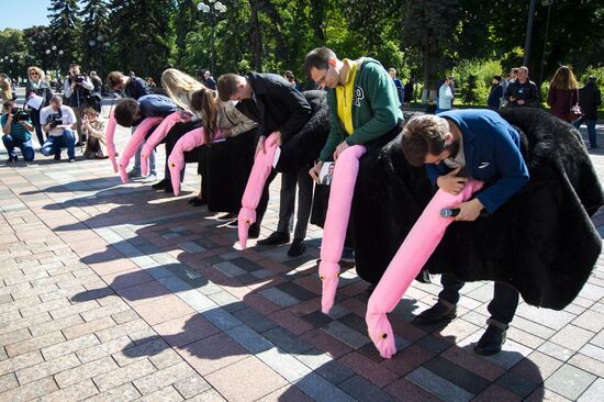 Ostrich Parade action in Kiev