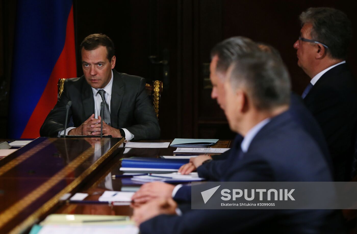Russian Prime Minister Dmitry Medvedev chairs meeting with his deputies