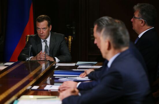 Russian Prime Minister Dmitry Medvedev chairs meeting with his deputies