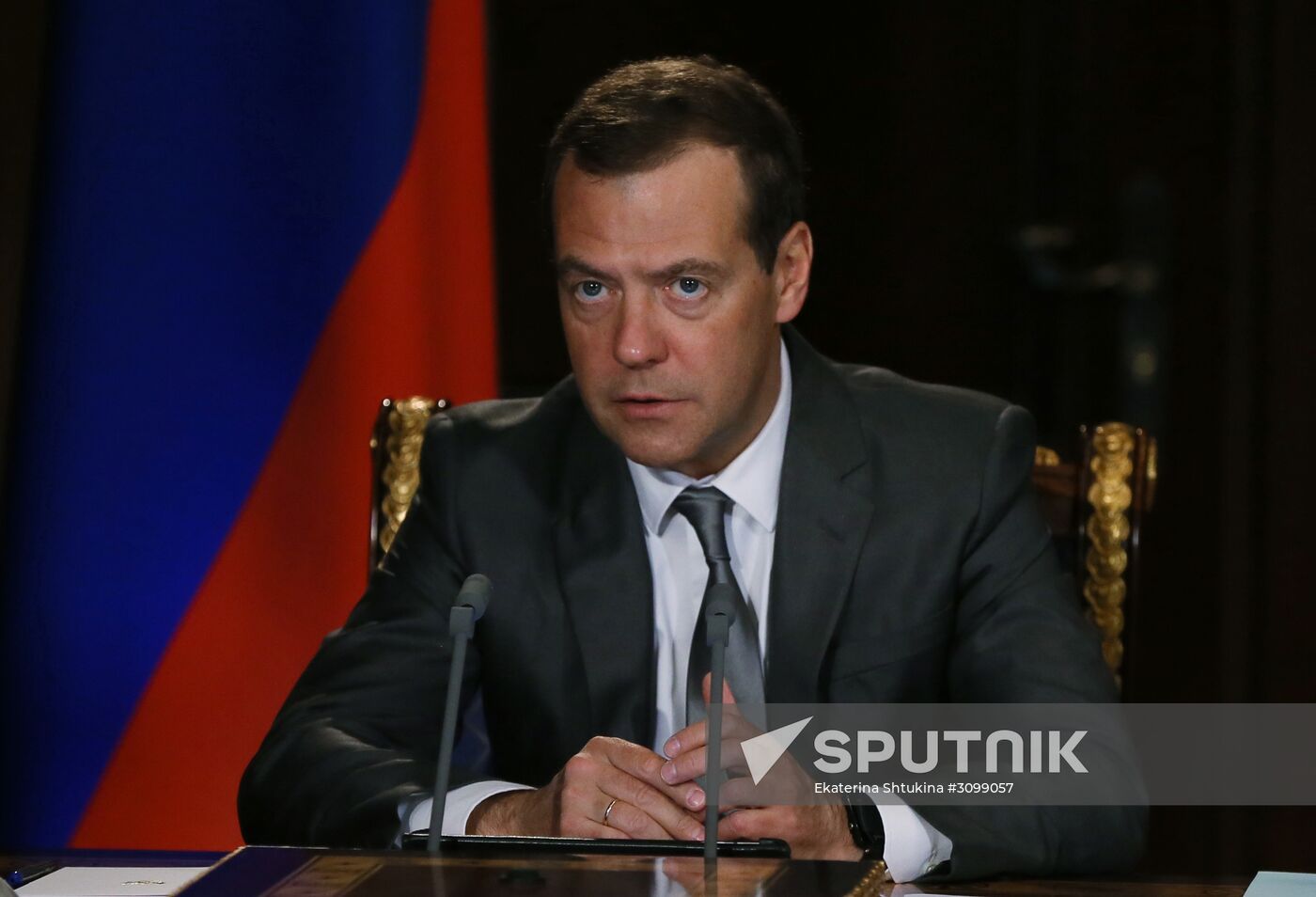 Russian Prime Minister Dmitry Medvedev chairs meeting with his deputies