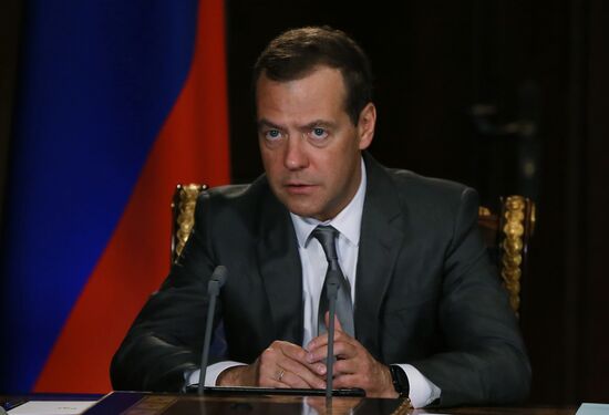 Russian Prime Minister Dmitry Medvedev chairs meeting with his deputies