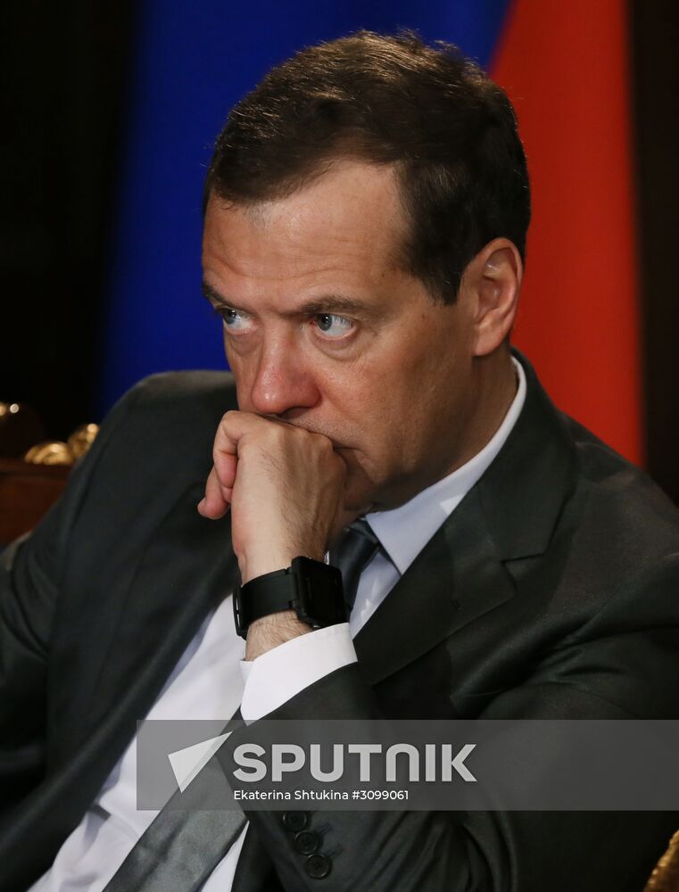 Russian Prime Minister Dmitry Medvedev chairs meeting with his deputies