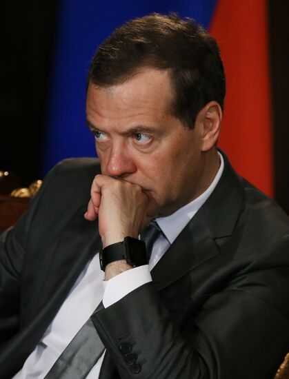 Russian Prime Minister Dmitry Medvedev chairs meeting with his deputies