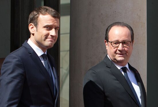 French President-Elect Emmanuel Macron being sworn in