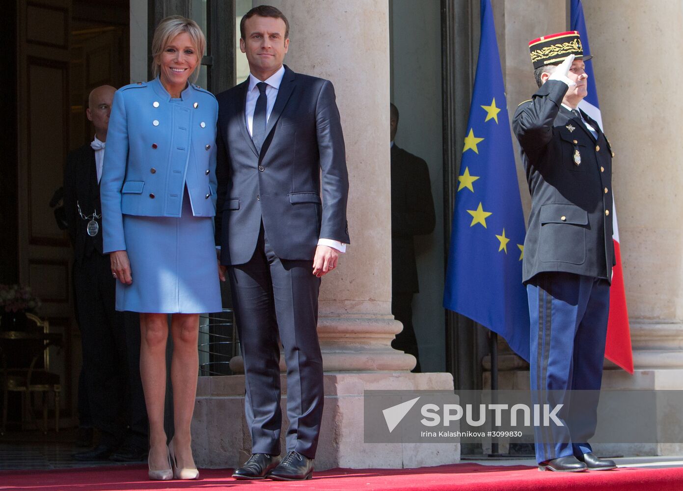 French President-Elect Emmanuel Macron being sworn in