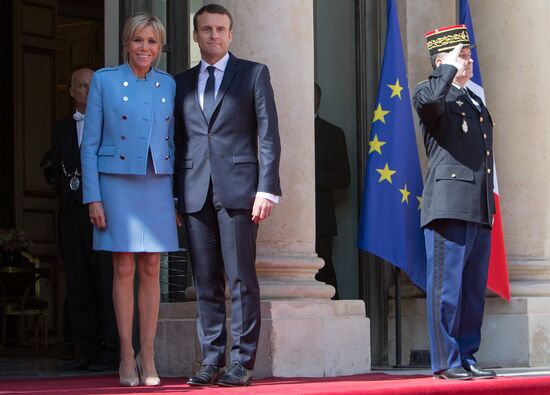 French President-Elect Emmanuel Macron being sworn in