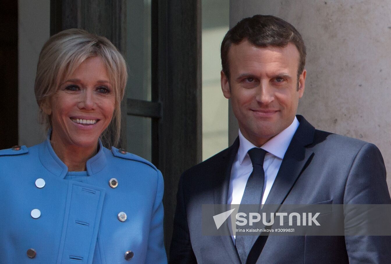 French President-Elect Emmanuel Macron being sworn in