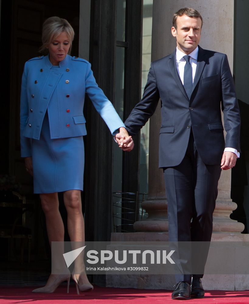 French President-Elect Emmanuel Macron being sworn in