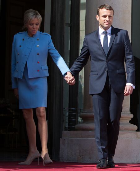 French President-Elect Emmanuel Macron being sworn in