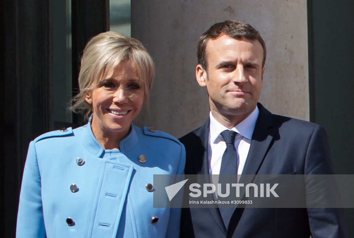 French President-Elect Emmanuel Macron being sworn in