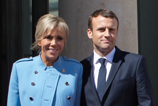 French President-Elect Emmanuel Macron being sworn in