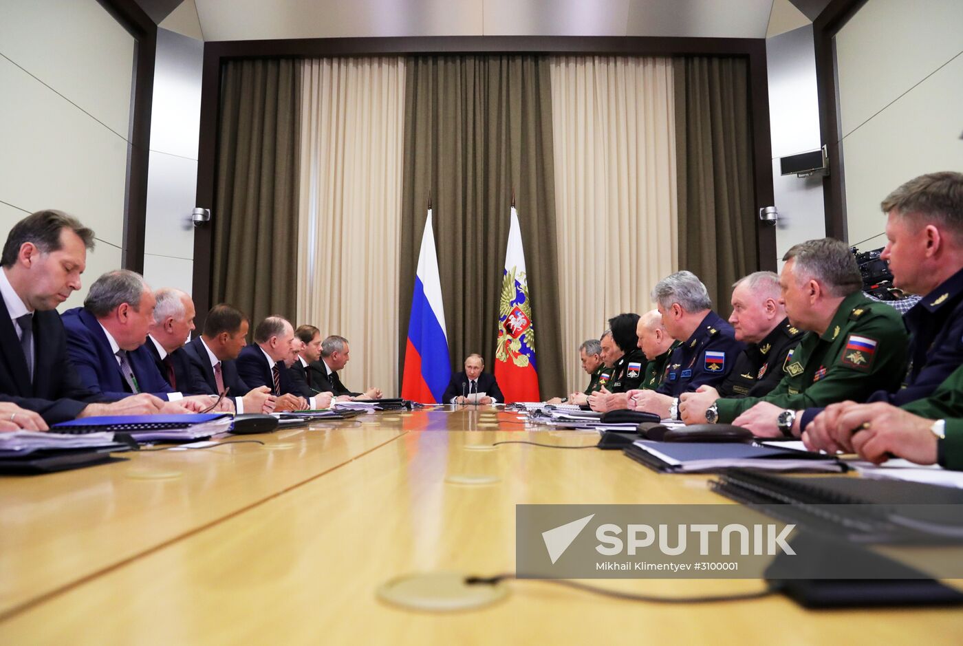 Russian President Vladimir Putin holds meeting with leaders of Defense Ministry and Military-Industrial Complex