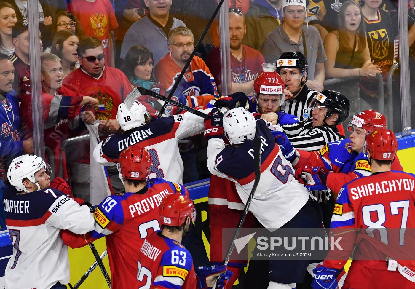 2017 IIHF World Championship. Russia vs USA