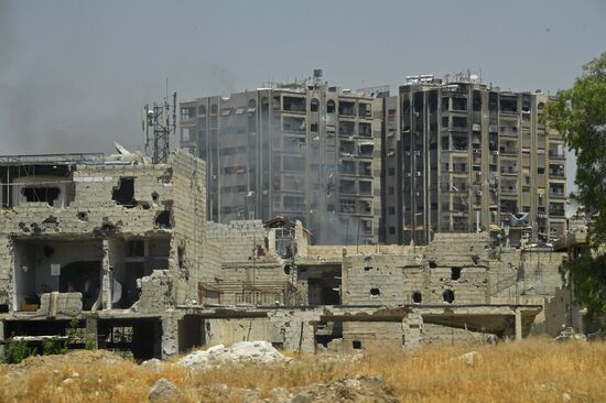 Situation in Qaboun neighborhood in Damascus suburb