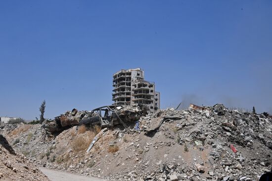 Situation in Qaboun neighborhood in Damascus suburb