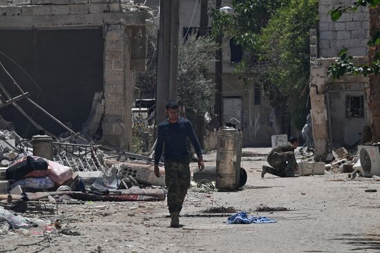 Situation in Qaboun neighborhood in Damascus suburb