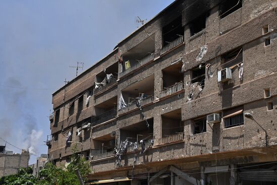 Situation in Qaboun neighborhood in Damascus suburb