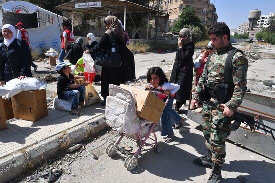 Situation in Qaboun neighborhood in Damascus suburb