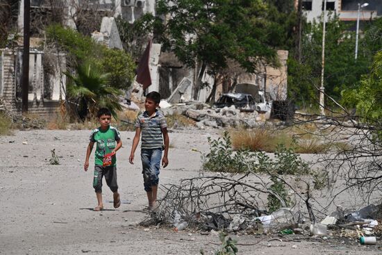 Situation in Qaboun neighborhood in Damascus suburb