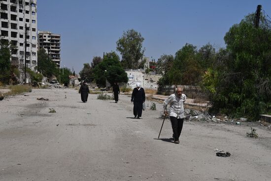 Situation in Qaboun neighborhood in Damascus suburb