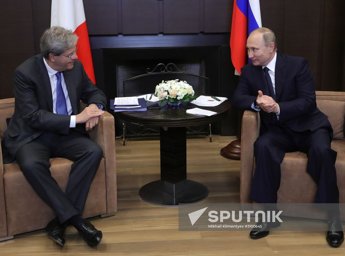 President Vladimir Putin meets with Prime Minister of Italy Paolo Gentiloni