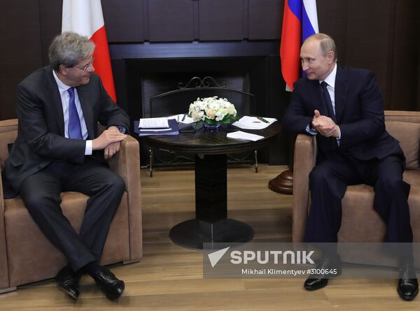President Vladimir Putin meets with Prime Minister of Italy Paolo Gentiloni