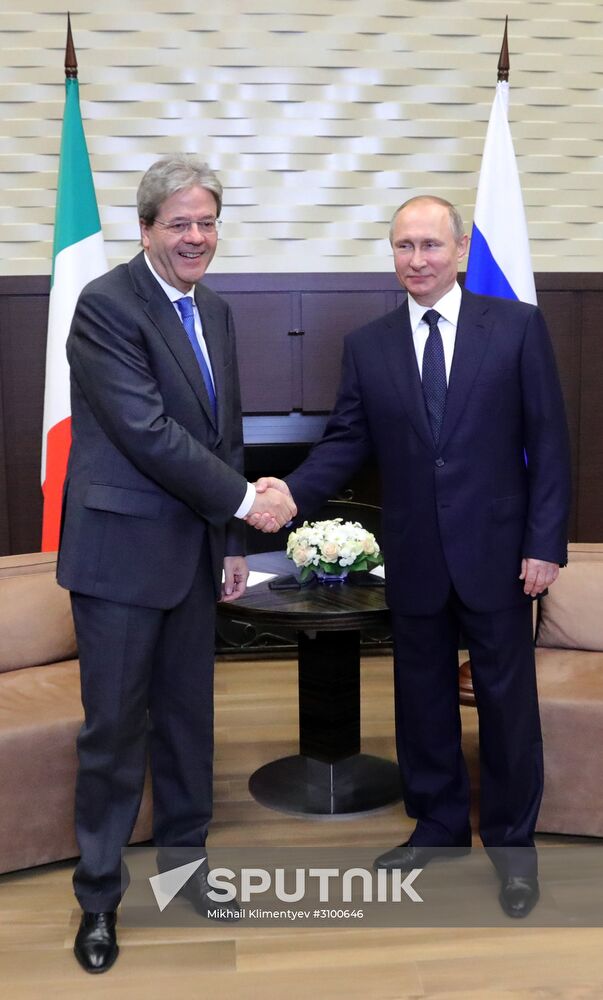 President Vladimir Putin meets with Prime Minister of Italy Paolo Gentiloni