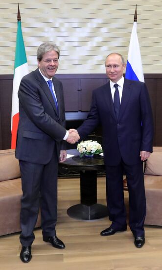 President Vladimir Putin meets with Prime Minister of Italy Paolo Gentiloni