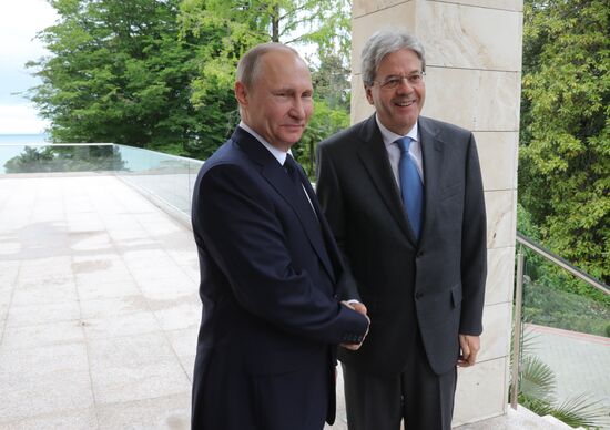 President Vladimir Putin meets with Prime Minister of Italy Paolo Gentiloni
