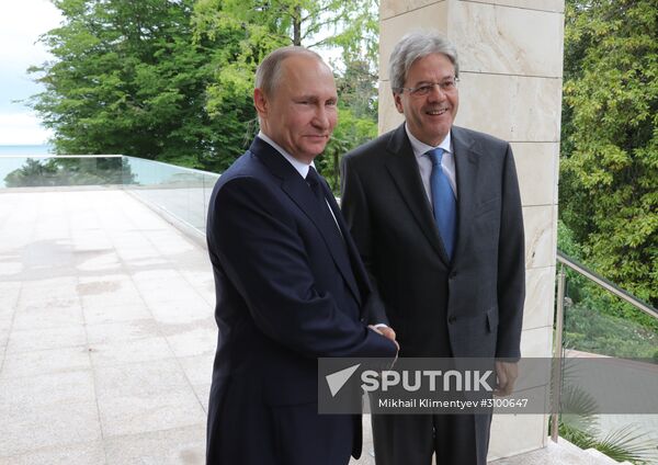 President Vladimir Putin meets with Prime Minister of Italy Paolo Gentiloni