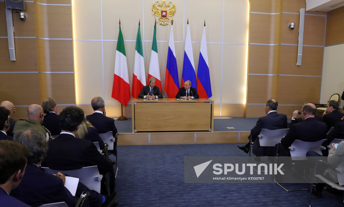 President Vladimir Putin meets with Prime Minister of Italy Paolo Gentiloni