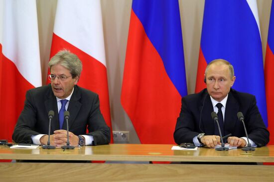 President Vladimir Putin meets with Prime Minister of Italy Paolo Gentiloni