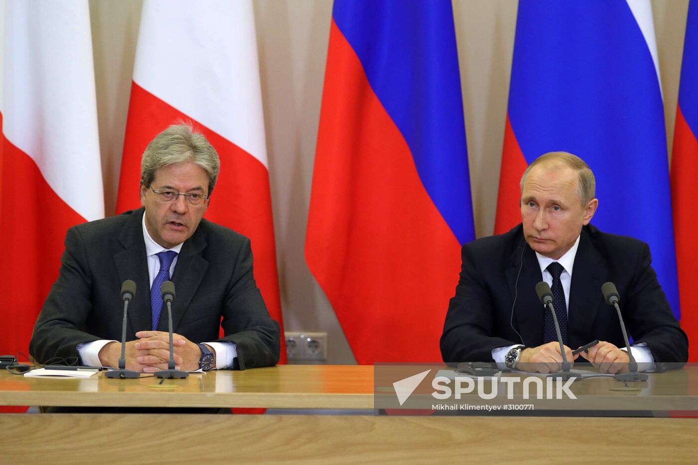 President Vladimir Putin meets with Prime Minister of Italy Paolo Gentiloni