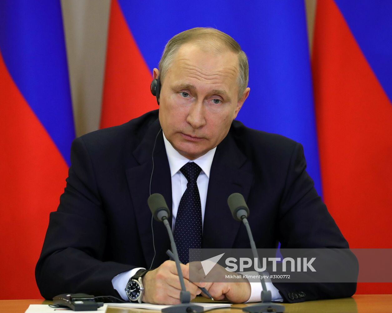 President Vladimir Putin meets with Prime Minister of Italy Paolo Gentiloni