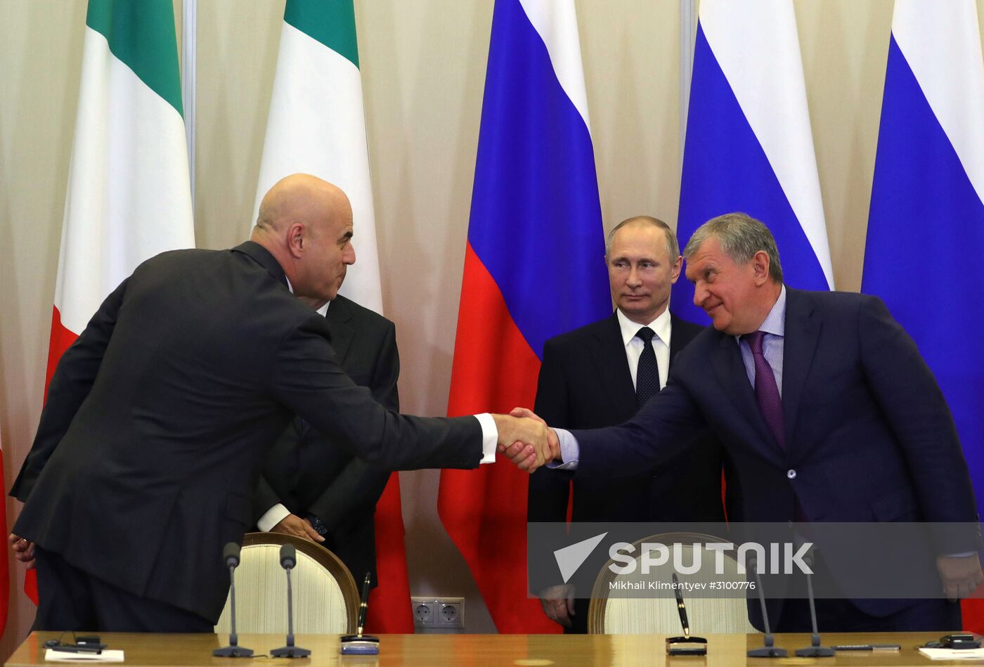 President Vladimir Putin meets with Prime Minister of Italy Paolo Gentiloni