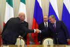 May 17, 2017. Russian President Vladimir Putin and Rosneft Chief Executive Officer Igor Sechin, right, at the ceremony to sign joint documents following the meeting. Location: Russia, Krasnodar region, Sochi. Author: Mikhail Klimentyev/Sputnik. President Vladimir Putin meets with Prime Minister of Italy Paolo Gentiloni