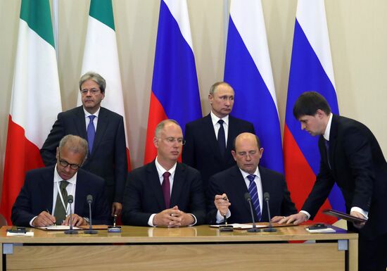 President Vladimir Putin meets with Prime Minister of Italy Paolo Gentiloni