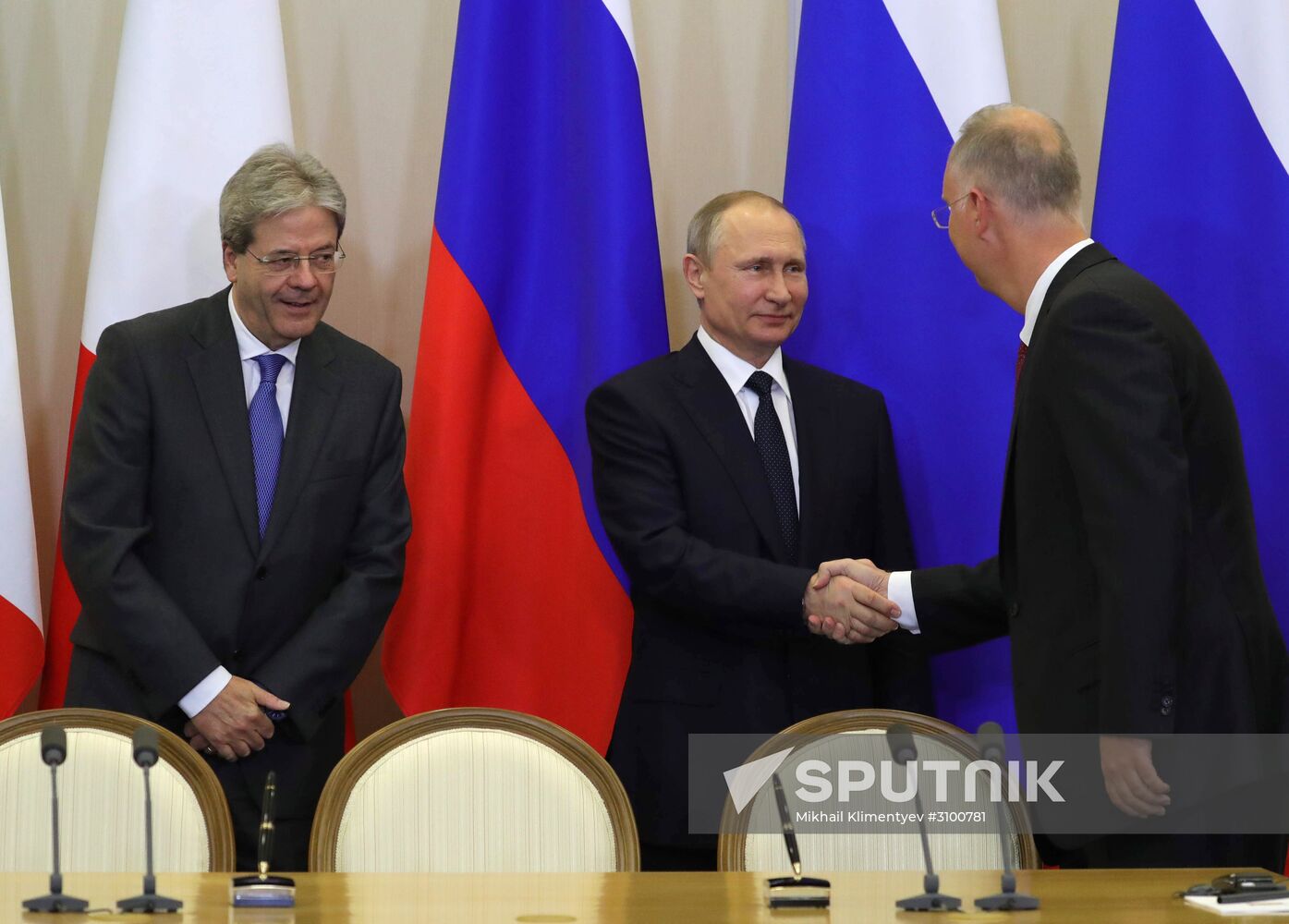 President Vladimir Putin meets with Prime Minister of Italy Paolo Gentiloni